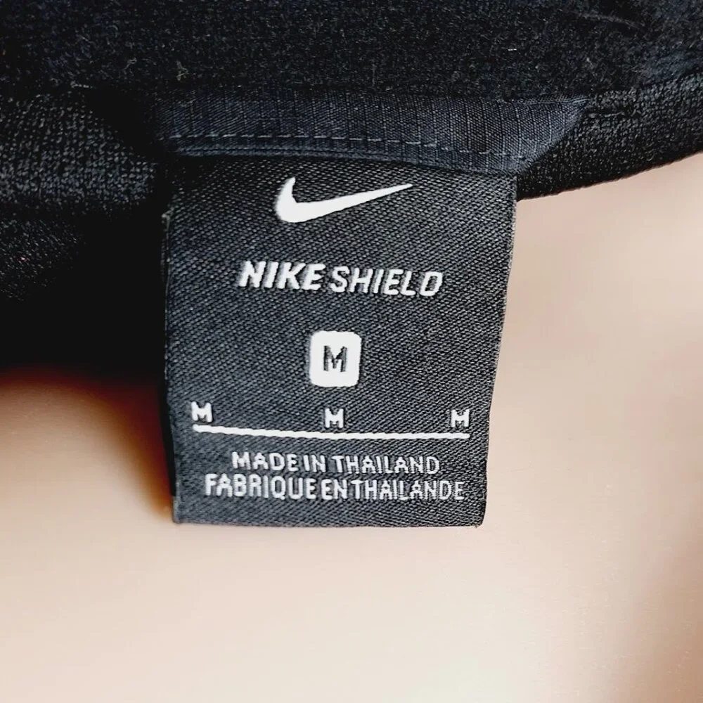 Nike Women's Black Shield Hooded Outdoor Trail Long Windbreaker Jacket Size M - Picture 13 of 14